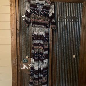 3/4 sleeve maxi dress